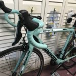 ロードバイク 　軽い　カラー　チェレステ　SEMPRE pro 105　補助ブレーキ取り付け　折り畳み電動アシスト　オフタイム　